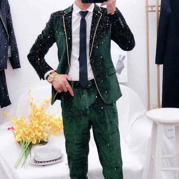 

men's suits & blazers jacket green men's suit black wedding singer 2021 spectacle, White;black