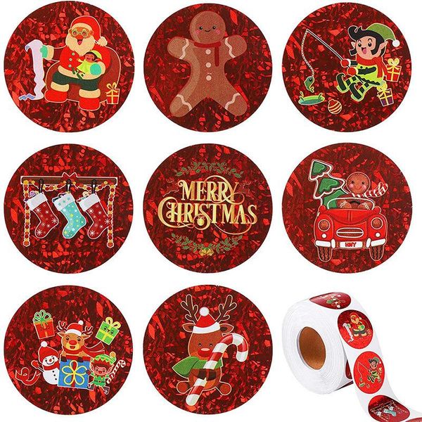 

gift wrap 500pcs merry christmas stickers animals snowman trees decorative wrapping box label tags