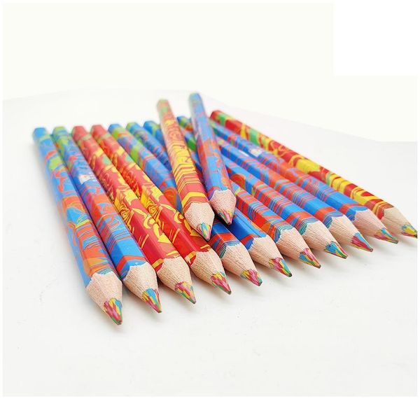 

cute art colored pencil 4 in 1 multicolor wooden pencils for drawing graffiti pen kids crayon marker pens office school qylvqt