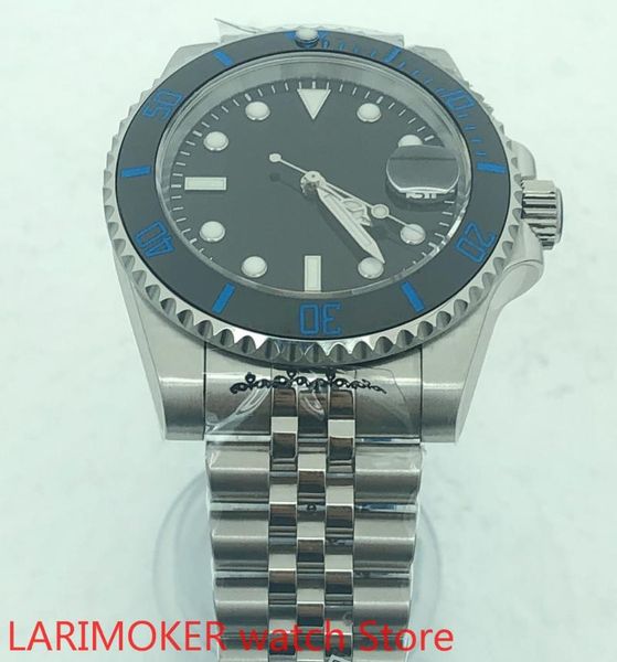 

wristwatches men's high-quality luxury sports and leisure waterproof watch mechanical case black dial blue bezel, Slivery;brown