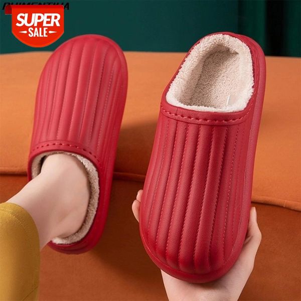 

dropship winter warm plush slippers eva slippers woman men indoor lovers home slipper thick sole femael kitchen shoes #re0r, Black