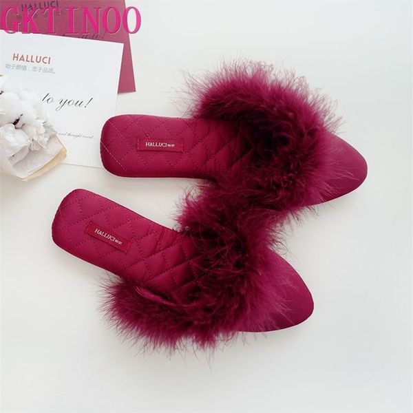 

gktinoo lovely women flip flop pointed toe home floor soft slippers female shoes girls winter spring warm shoes 211124, Black