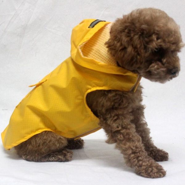 

dog apparel raincoat puppy rain coat with hood reflective waterproof clothes soft breathable pet small large rainwear s-5xl