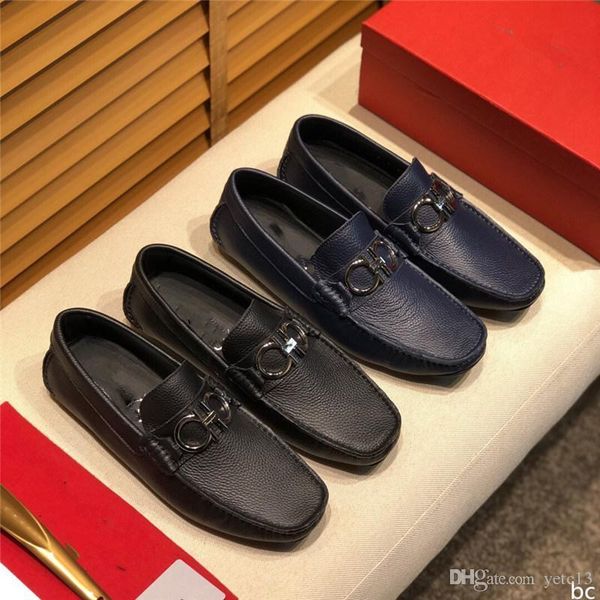 

men's loafers slip on driving shoes designer casual penny loafers moccasins shoes luxury leather man flats lofer mocassin home grey, Black