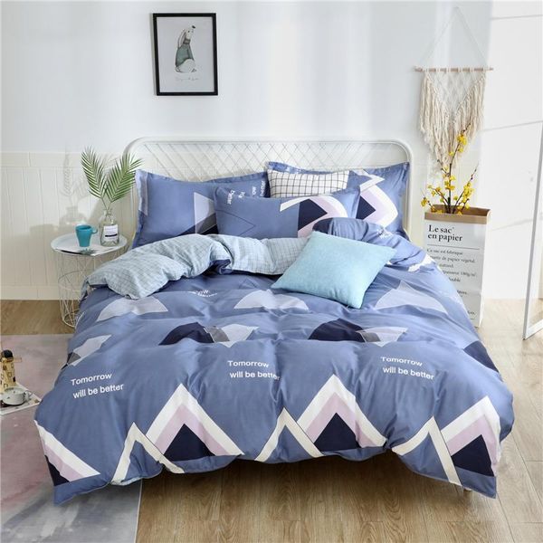 

bedding sets geometric style cotton printed pillowcase quilt cover bed sheet  size king four-piece set