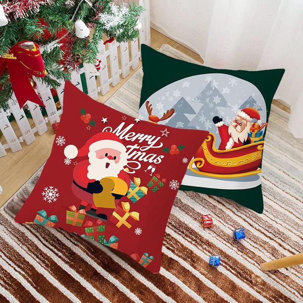 

cushion/decorative pillow 45x45cm 23styles merry christmas pillowcase cartoon santa claus elk red cushion cover home car xmas gifts