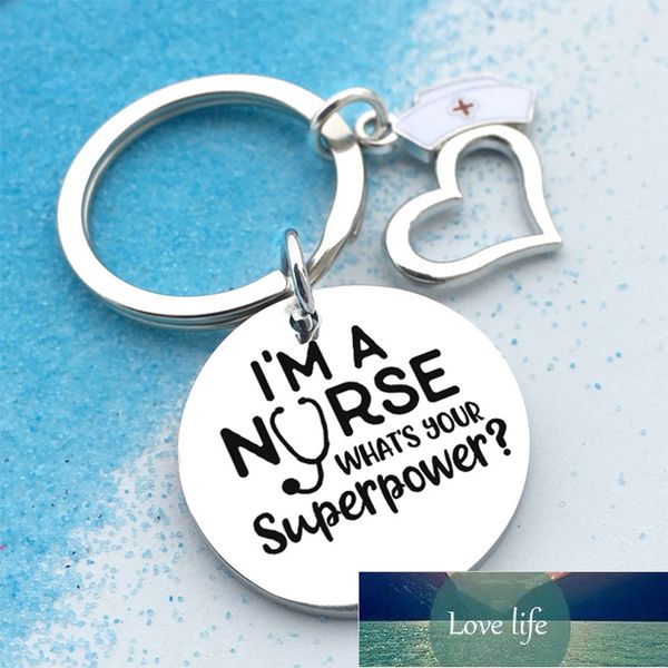 

i'm a nurse pendant keychain hospital nurse day keyring gift women bag charm key ring holder jewelry, Silver