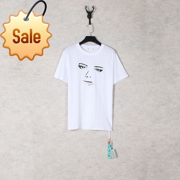 

letter off co limited character printed embroidery short sleeve t-shirt style men and women lovers european loose bottomed shirt, White;black