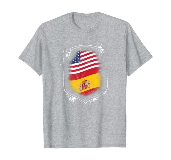 

spanish american flags of spain and america t-shirt, White;black