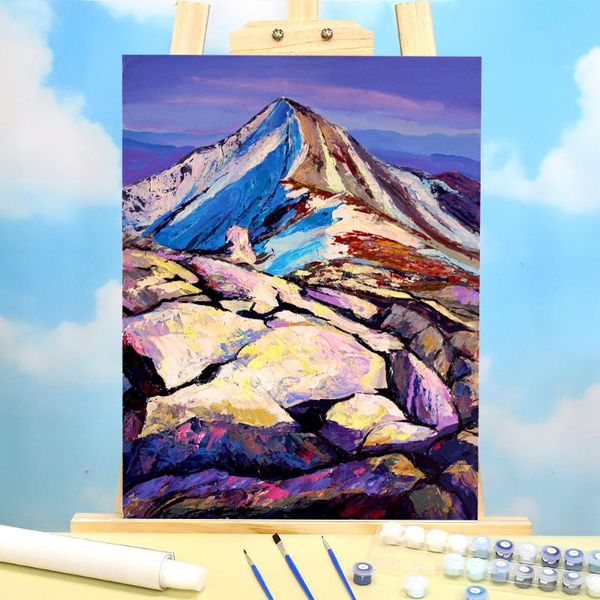 

paintings landscape spring in the mountains diy painting by complete kit acrylic paints 40*50 picture wholesale