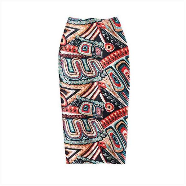

vintage flower printing high waist womens skirts bodycon slim midi split pencil female falda 24 patterns sp524, Black