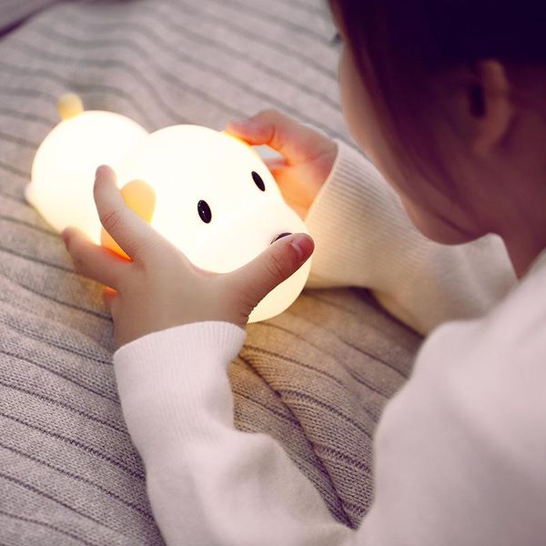 

table lamps 1pcs puppy bedside light reading usb creative silicone lamp charging romantic atmosphere home decoration supplies