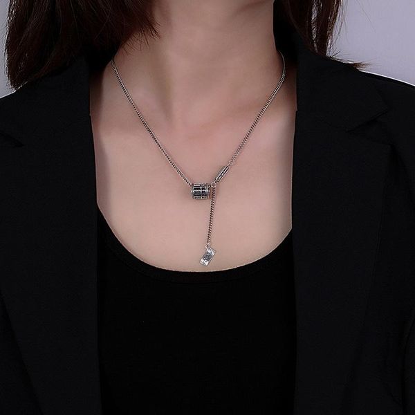 

chains s925 sterling silver necklace retro abacus gold coin to attract wealth