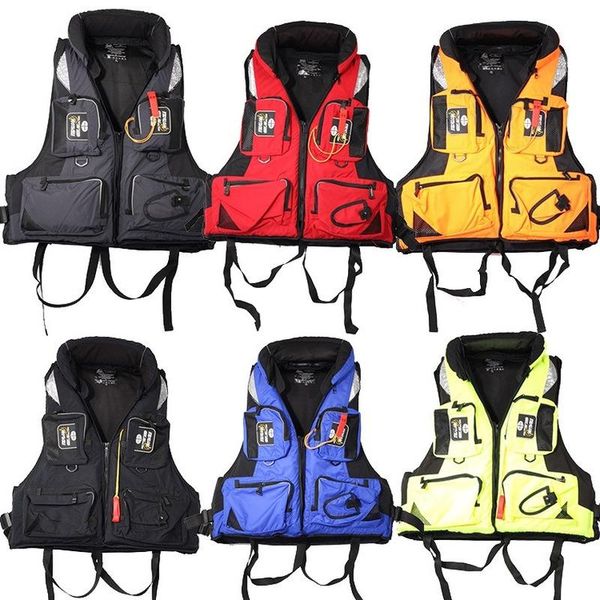 

high buoyancy swimming boating ski drifting life vest with whistle water sports man kids jacket polyester life vest jacket