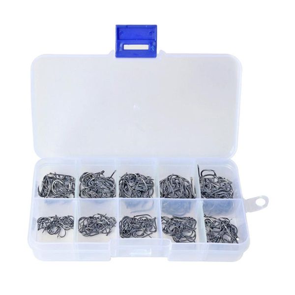 

fishing hooks 300pcs high-carbon steel barbed without holes 3-12 for various environments