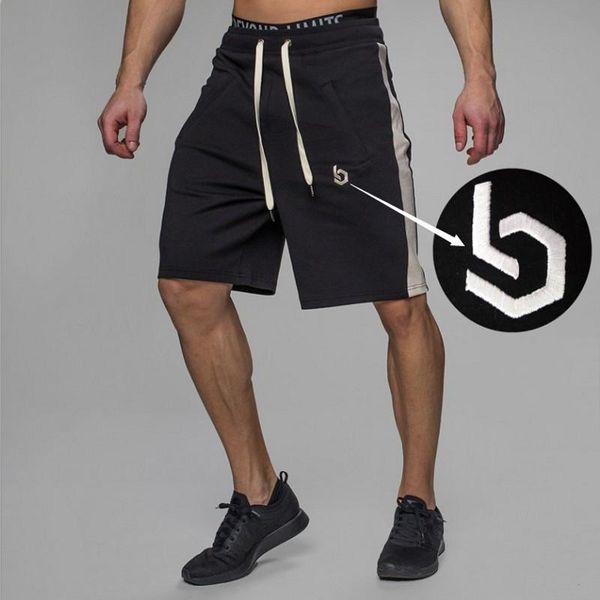 

men's shorts men casual gyms fitness breathable bodybuilding cotton fashion loose knee length male jogger workout short sweatpants, White;black