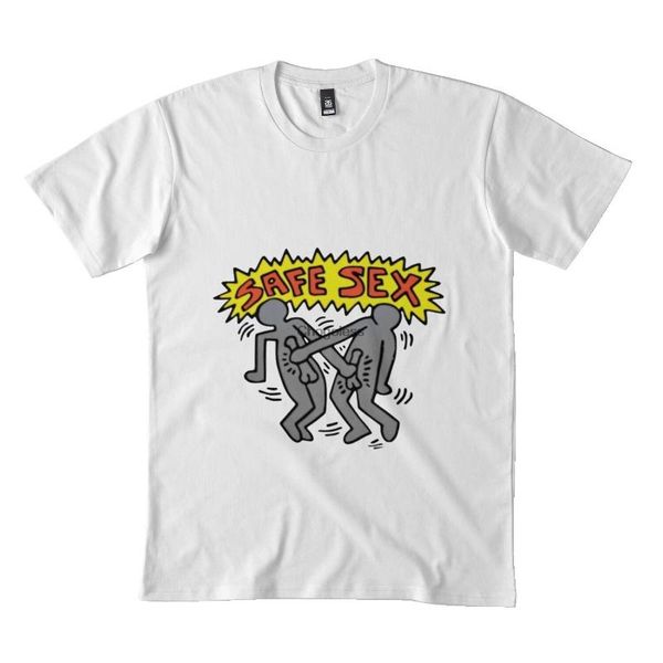 

men's t-shirts kieth haring safe dmn t-shirt bl black, White;black