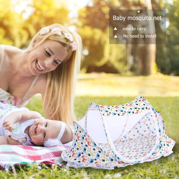

foldable summer baby mosquito net cartoon print travel tent sleep bed netting for household children learning ornament