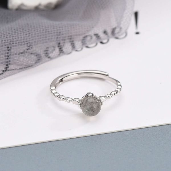 

925 pure sier japane and korean women's moonstone diy creative ring small frh accsori, Silver