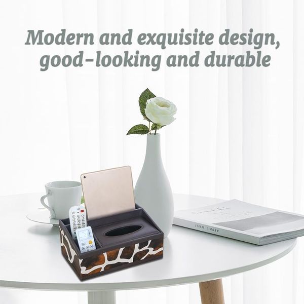 

tissue boxes & napkins leather box cover rectangular multifunction remote control phone holder