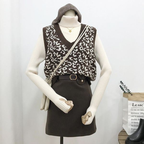 

women's sweaters women pullover autumn and winter women's sweater casual solid color v-neck sleeveless loose style m3ty, White;black