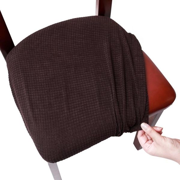 

chair covers thicken stretch solid home decor upholstered dining room washable seat cover office easy install with ties button