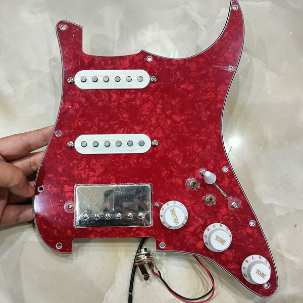 SSH Prewed Nos Pickguard Chrome Seymour Duncan SLL1 Sh4 Alnico Pickups 2 Single Cut 7 vias Interruptor Multifuncional Fio de Arnês