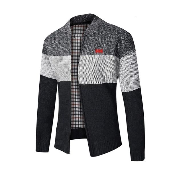 

winter hh 2021 print zipper cardigan men fashion stripe clothing casual slim mens sweater long sleeve knitted card 7ov5, Black;brown