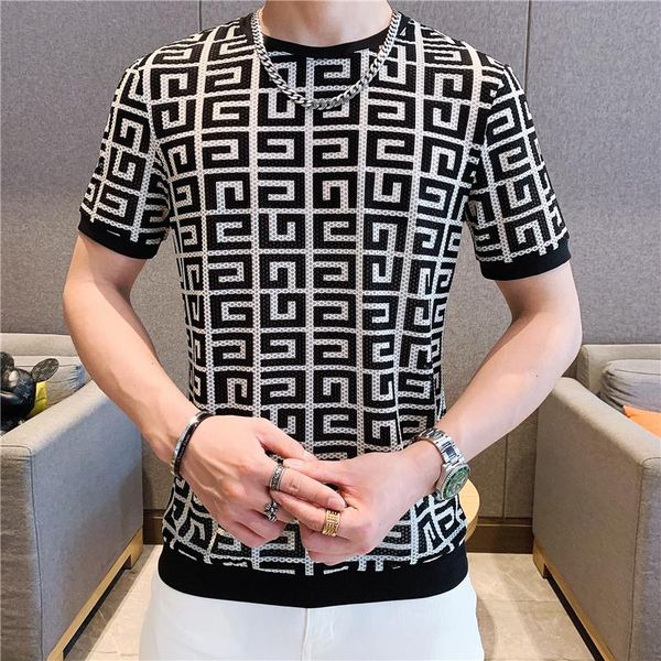 

men's t-shirts 2021 summer t shirt men short-sleeved casual tees mesh hollow quick-drying ice silk round neck t-shirt clothing, White;black