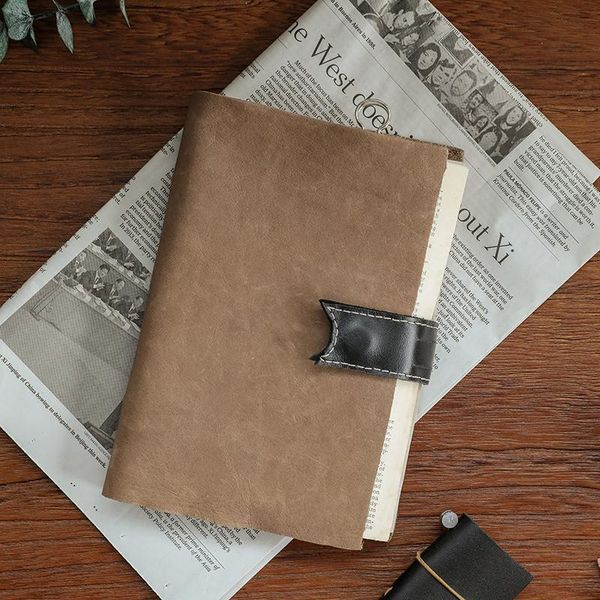 

notepads leather notebook travelers journal planner a6 note book replaceable paper handmade journals stationary school office supplies, Purple;pink