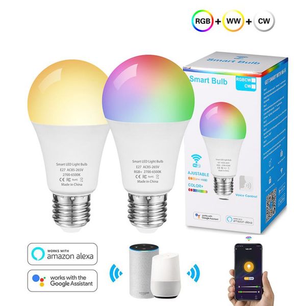 

bulbs e27 2700-6500k rgb+cool white+warm white smart home bulb 12w wifi work with siri dohome alexa google assisitant