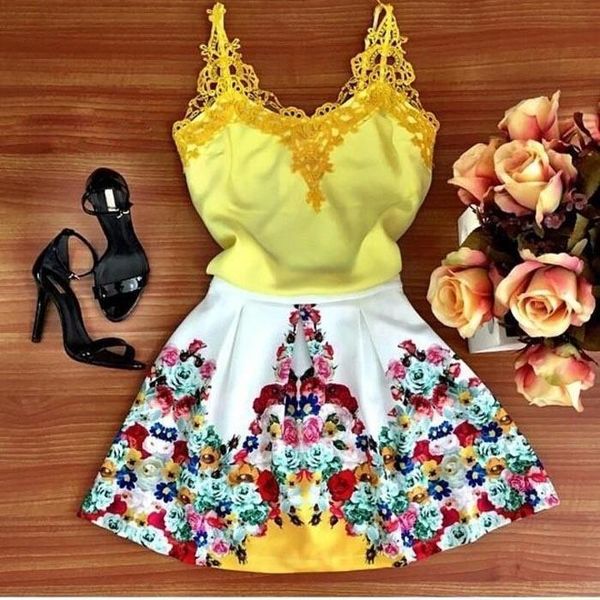 

women tracksuit fashion women dress lace flower printed dress sleeveless casual dress party dresses, Gray