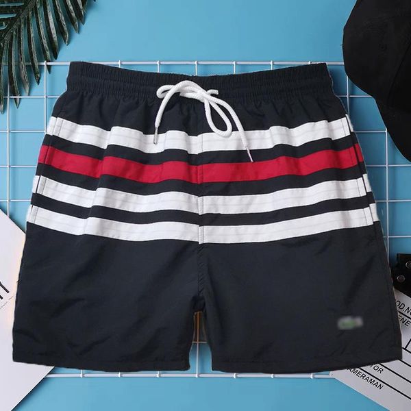 

men's shorts summer quick dry board for men casual active beach holiday swimming stripe man surf short trunks drawstring, White;black
