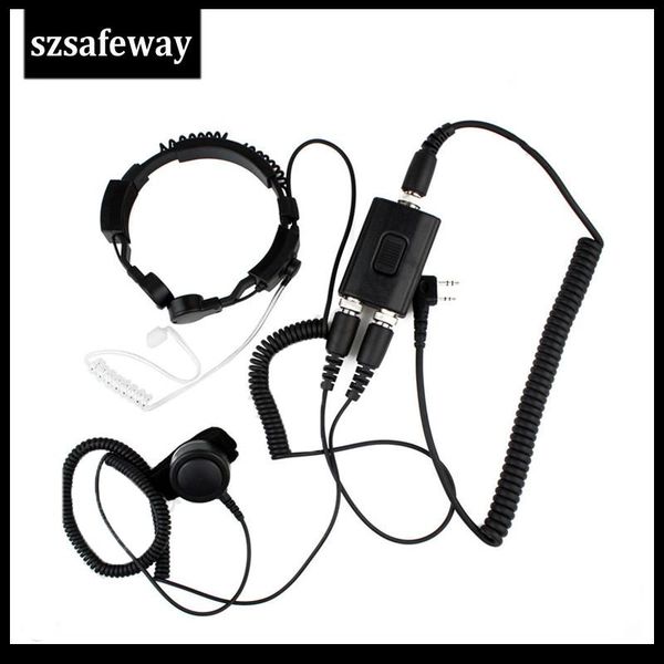 

walkie talkie fbi heavy duty tactical military throat mic headset for baofeng uv-5r kg-uvd1uv-8hx tyt th-uv8000d px-777