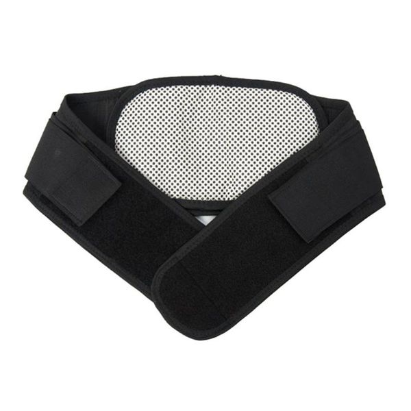 

waist support adjustable tourmaline self-heating magnetic therapy belt lumbar back brace double banded aja, Black;gray
