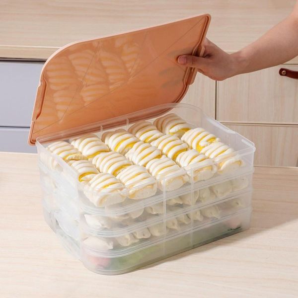 

storage bottles & jars multi-layer food container leak proof kitchen fridge crisper keep fresh for dumpling box fruit egg organize