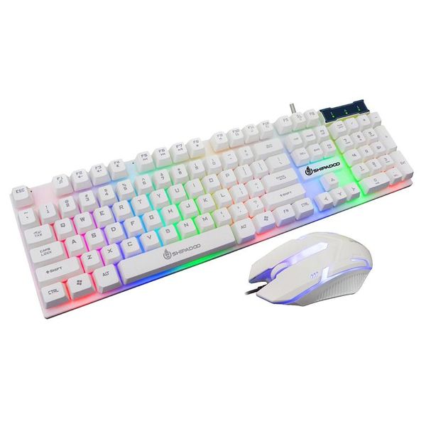 

keyboard mouse combos shipadoo d280 wired and set, usb luminous manipulator game set