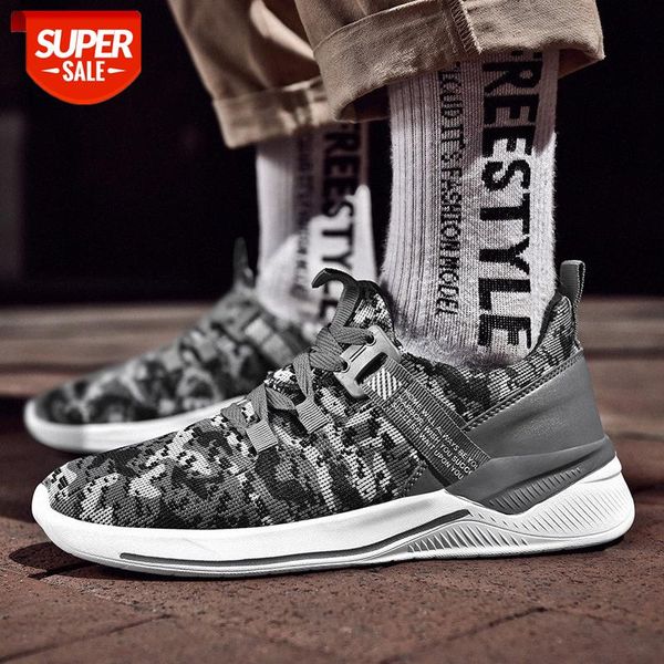 

large size men's shoes korean fashion flying woven student knitted running mesh breathable casual sports #fh6a