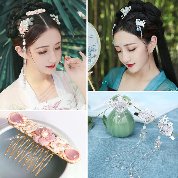 

hair accessories chinese traditional flower long tassels pearl colorful hairpin bridal bride wedding hairgrips variety of option