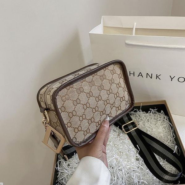 

canvas handbags 2021 spring/summer fashion bags mobile phone one-shoulder messenger small square bag