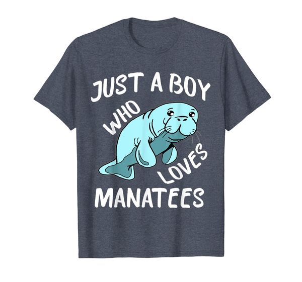 

just a boy who loves manatees dugongidae sea cows t-shirt, White;black