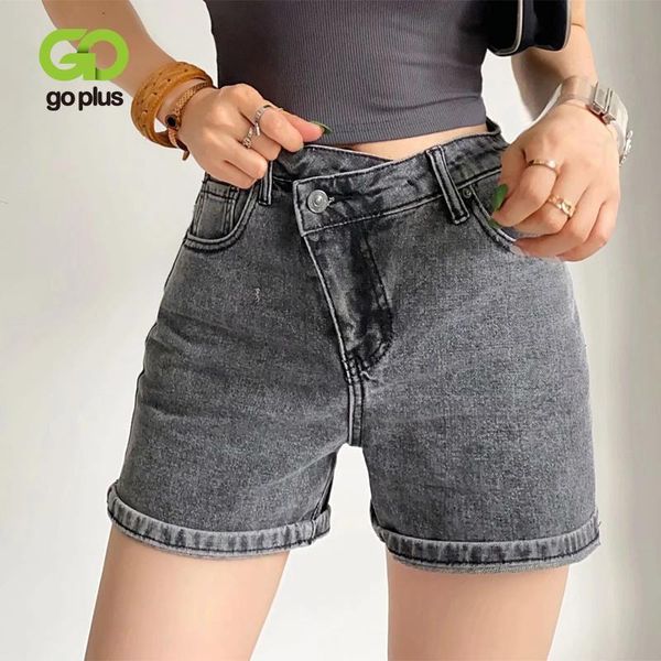 

women's shorts goplus women summer femme denim irregular high waisted ladies spodenki damskie korte broek dames, White;black