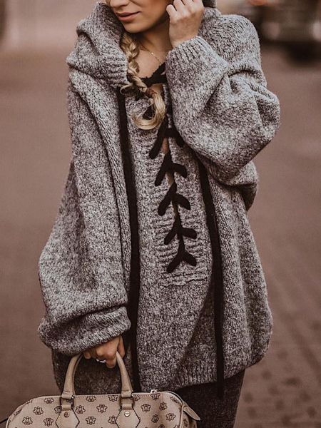

women's sweaters plus size tie rope pullover loose warmth thick sweater women autumn and winter jersey long casual o-neck strong clothi, White;black