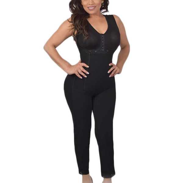 

women's shapers fajas reductoras y modeladoras mujer front opening side zipper long body shaper lace shapewear slimming shorts home wea, Black;white