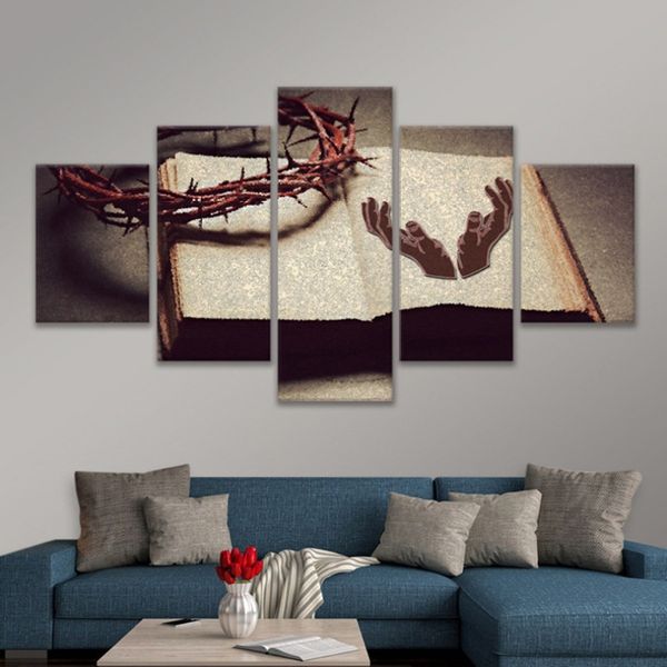 

5pcs/set unframed religious book wall art paintings