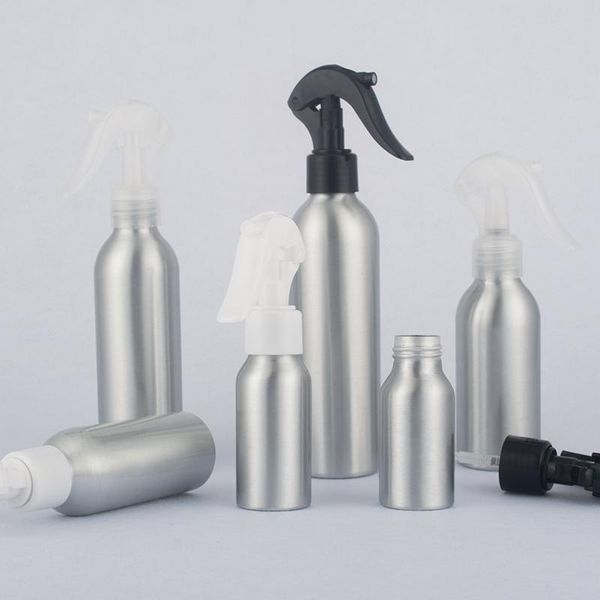

storage bottles & jars 30pcs 40ml 50ml 100ml 120ml 150ml 250ml aluminum with trigger pump empty round metal sprayer