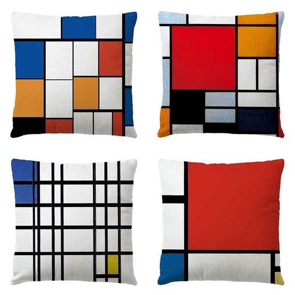 

cushion/decorative pillow digital printed linen cushion cover yellow geometric square pillowcase creative home decoration sofa