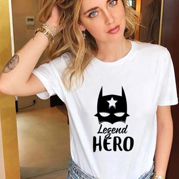 

tshirt super hero printed female clothing thin section t shirt women harajuku white 2021 summer t-shirt femme short sleeve