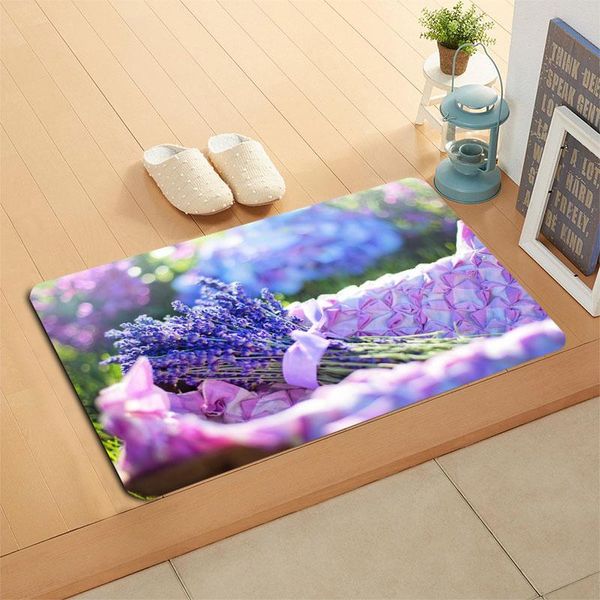 

carpets custom lavender doormat floor/bath/kitchen mat flannel sponge fabric 3d printed shaggy decoration for bedroom