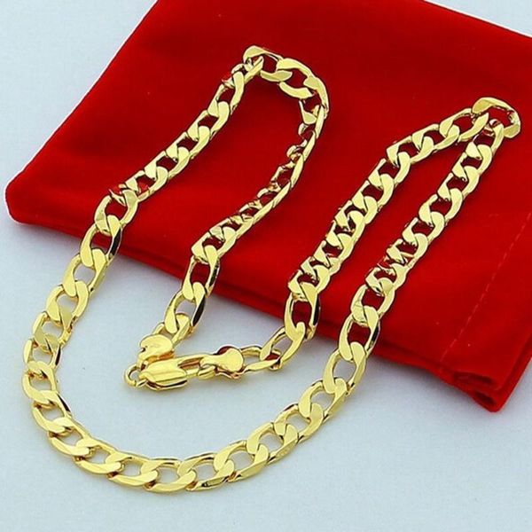 

chains personalized flat sideways necklace yellow gold filled mens chain, Silver